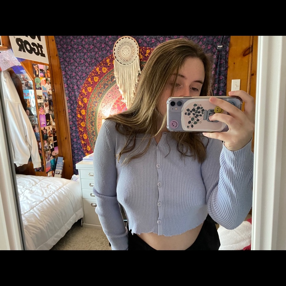 Cropped Button-Up Sweater - Picture 3 of 5